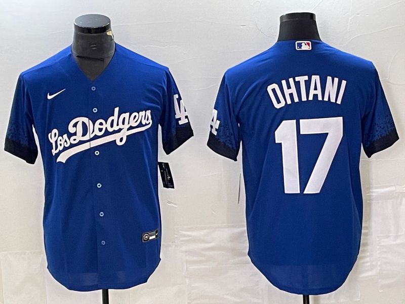 Men Los Angeles Dodgers 17 Ohtani Blue Nike Game MLB Jersey style 6